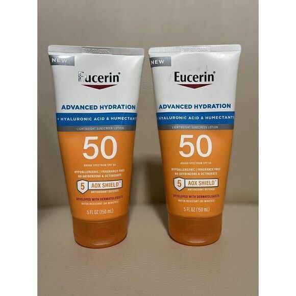 2X Eucerin Advanced Hydration+Hyaluronic Acid & Humectant Sunscreen EXP 11/2023 - Picture 1 of 1